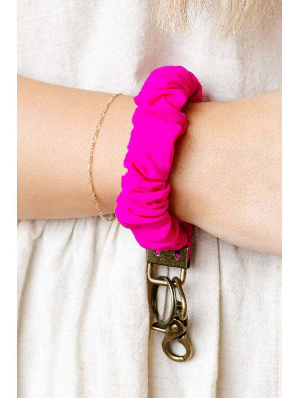 Andi Fuchsia Athletic Stretch Wristlet Keychain
